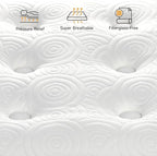 Vesgantti Queen Mattresses, 10 Inch Hybrid Pillow Top Queen Size Mattress in a Box, Memory Foam Pocket Coils Innerspring Mattresses, Fiberglass Free, Pressure Relief, Medium Firm Plush Feel