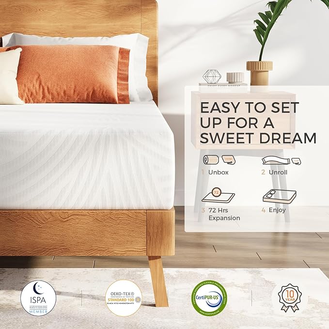 Sweetnight 12 Inch Queen Size Mattress in a Box for Pressure Relief & Motion Isolation, CertiPUR-US Certified Plush Memory Foam Queen Mattresses