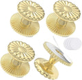 Self Adhesive Drawer Knobs, 4 Pack Self Stick Door Pull Handles, Zinc Alloy No Drilling Cabinet Knobs for Drawer, Closet, Window, Dresser, Sliding Barn/Glass Shower/Balcony Door (4, Gold)