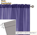 Aiyufeng Purple Sheer Curtains 63 Inch Length 2 Panels Set, Light Filtering Airy Rod Pocket Purple Window Curtain Treatment Drapes for Kitchen Bedroom Living, Each 40Wx63L Inches