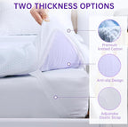 MUXHOMO 3-Inch King Mattress Topper, 7-Zone Egg Crate Foam for Back Pain Relief, Cooling Gel-Infused Lavender Bed Pad, CertiPUR-US & Oeko-TEX Certified
