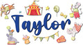 Custom Nursery Name Sign with Themed Decor Kit | Personalized Wooden Wall Art for Baby, Kids Room | Space, Jungle, Circus, Under the Sea, Woodland, Rainbow (40", Circus)