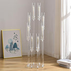 VINCIGANT 4PCS 8 Arms Clear Candelabra Candle Holder for Wedding Decorations,38.5 inches Tall Arcylic Candlesticks Holder with Shade for Table Dinner Party Fireplace Decoration