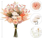 Fake Artificial Flowers Bouquet for Decoration, Silk Flower Arrangements Faux Flowers Plant Wedding Bride Bouquets Tables Centerpieces for Rustic Home Decor Indoor Vase Floral Table Decor (Champagne)