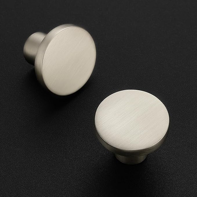 Ravinte 25 Pack Cabinet Knobs Brushed Nickel Kitchen Cabinet Knobs Round Dresser Drawer Pulls Closet Door Pulls 1-1/5 Inch