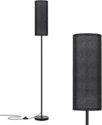FRIDEKO HOME Floor Lamp with Black Shade, Simple Design with Foot Pedal Switch, Small Tall Lamps for Living Room Bedroom Office, Corner Floor Stand Light with Black Pole Lamp (No Bulb/No Remote)