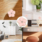 4 pcs Petal Handles Colorful Drawer Knobs Flower Petal Cabinet Dresser Knobs for Girl's Room Dresser Cupboard Drawer Wardrobe Decorative Furniture Knobs (Pink)