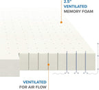 Best Price Mattress 2.5 Inch Ventilated Memory Foam Mattress Topper, CertiPUR-US Certified, King White
