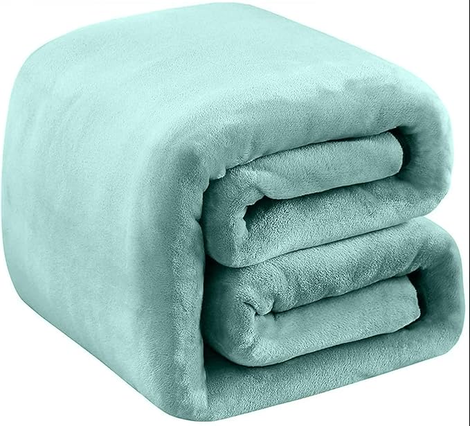 Fleece Blankets for All Season - Premium Lightweight Anti-Static Throw for Travel Size Bed Extra Soft Brush Fabric Warm Sofa Thermal Blanket 51" x 60"(Sage Green)