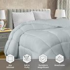 Utopia Bedding Comforter Duvet Insert, Quilted Comforter with Corner Tabs, Box Stitched Down Alternative Comforters Twin Size (Light Grey)