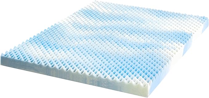 ZINUS 4 Inch Swirl Gel Cooling Memory Foam Mattress Topper, Smaller, More Convenient WonderBox Packaging, Cooling, Airflow Design, CertiPUR-US Certified, Queen