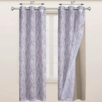 BONZER Mix and Match Curtains - 2 Pieces Branch Print Sheer Curtains and 2 Pieces Blackout Curtains for Bedroom Living Room Grommet Window Drapes, 37x84 Inch/Panel, Taupe, Set of 4 Panels