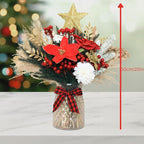 Christmas Centerpieces for Tables, Holiday Table Decor, 100pcs Christmas Floral Arrangements In Vase, Xmas Decorations For Coffee Kitchen Dining Table, Artificial Poinsettia Red Berry Pine Branches