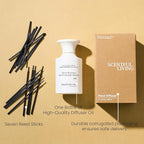 M&SENSE Minimalist Large Reed Diffuser 300ml, Puffy Cloud Dream Scented with Natural Essential Oils, Long Lasting with 7 Sticks, Non-Toxic Home Fragrance for Bedroom, Bathroom Decor