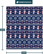 PAVILIA Christmas Snowman Throw Blanket | Blue Holiday Christmas Fleece Blanket | Soft, Plush, Warm Winter Cabin Throw, 50x60 (Blue Christmas)