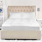 Superior Mattress Topper, Down Alternative, 2 Inch Deep Sized Bed Pillow Top, Comfort Pad, Fluffy Mattress-Topper Protector, Plush Cooling Extra Soft, Hotel Quality, All-Season, Twin XL, White