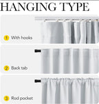 NICETOWN Doorway Curtain with Adjustable Ceiling Track, Privacy Protection French Door Curtain for Closet/Bay, W34 x L 80" Thermal Insulated Drape for Living Room/Bedrrom, Greyish White, 1 Panel