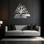 Metal Viking Wall Decor, Tree of Life Metal Wall Art, Norse Viking Decor, Norse Pagan Decor, Pagan Wall Decor, Tree of Life Wall Sculpture, Scandinavian Home Decor, Godly Home Decor (Black, 31"x31"|80x80cm)