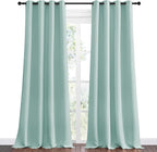 NICETOWN Aqua Blue Blackout Curtains 96" Long for Office, Dining Room, Guest Room, Sound Reducing Heat and Cold Block Curtain Panels for Modern Room Decorative (55" Wide by 96" Long, 2 Pieces)