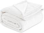 Bedsure GentleSoft Fleece Blankets Queen Size White - Bed Blanket Soft Lightweight Plush Fuzzy Cozy Luxury Microfiber, 90x90 inches
