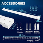hykolity 1 Pack 4FT Linkable LED Shop Light for Garage, 6500lm, 4FT 60W Utility Light Fixture, 5000K Daylight LED Workbench Light with Plug, Hanging or Surface Mount, White - ETL