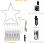FUNIAO Christmas String Lights 320 LED Christmas Decorations Star Waterfall Lights with 11 Modes Remote Control for Tree Wall Yard Wedding Party (Warmwhite+Multicolored)