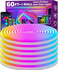 AILBTON 60Ft Neon Rope Lights,Flexible Led Rope Lights Control with App/Remote,Multiple Modes Rope Lights,IP65 Outdoor RGB Led Neon Light Waterproof,Music Sync Gaming