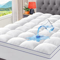 CYMULA Super Queen Mattress Topper Waterproof, Cooling Pillow Top Mattress Topper, Extra Thick Mattress Pad Cover with 8-21 Inch Pockets, Plush Down Alternative Fill Mattress Protector