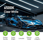 Pak 4FT LED Shop Lights, 2300LM 6500K Cool White, 20W Energy Efficient Linkable Ceiling and Under Cabinet Lighting, T5 Integrated Utility Fixture for Garage, Workshop, Basement, FCC Certified, 4 Pack