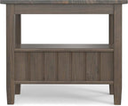 SIMPLIHOME Lev SOLID WOOD 14 Inch Wide Rectangle Transitional Narrow End Table in Smoky Brown, For the Living Room and Bedroom