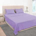 Mejoroom King Size Bed Sheet Set - Hotel Luxury 1800 Bedding Sheets & Pillowcases - 16" Deep Pocket Fitted Sheet, Soft, Breathable, Wrinkle & Fade Resistant - 4 Piece(King,Violet)