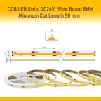 COB LED Strip Lights Cool White,24V Dimmable led Light Strip KIT with Remote and app Control,6000K 9.84FT/3m 8mmwide Ra>90 Cuttable Flexible Strip Lights for Bedroom,TV Lights,Cabinet