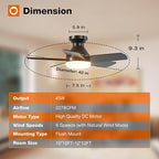 addlon Ceiling Fans with Lights, 32 inch Low Profile Ceiling Fan with Light and Remote Control, Flush Mount, Reversible, 3CCT, Dimmable, Quiet, Black Small Ceiling Fan for Bedroom Indoor/Outdoor Use