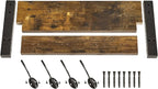YMYNY Coat Rack Shelf Wall Mounted, Coat Hooks Set of 2, Entryway Coat Hanger with 8 Hooks, 31.5" Wall Floating Shelf with Hat Rack, for Kitchen, Bedroom, Bathroom, Rustic Brown UHWS001H-2