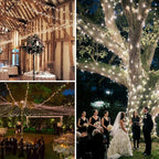 Christmas String Lights,33FT 100 LEDs White Chritsmas Tree Lights Indoor Connectable String Light Clear Wire 8 Modes Plug in for Room Tree Wedding Decoration