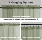 Chyhomenyc Sage Green Sheer Curtains 96 Inches Long 2 Panels, Light Filtering Green Curtains for Living Room, Soft Gentle Voile Rod Pocket Bedroom Window Drapes, 59Wx96L Inch, 2PCS
