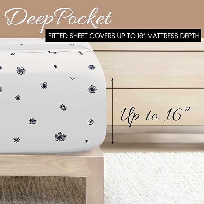 Linen Market 4 Piece California King Bedding Sheet Set (Navy Blue) - Sleep Better Than Ever with These Ultra-Soft Cooling Bed Sheets for Your California King Size Bed - Deep Pocket Fits 16" Mattress