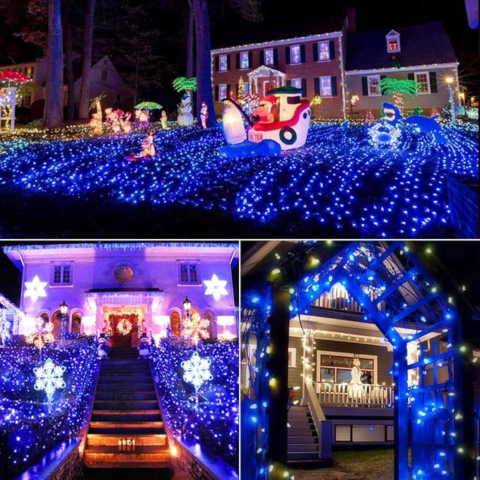 Brizled Blue Christmas Lights, 16ft 25 LED C9 Connectable, 120V UL Certified Outdoor Indoor Xmas Tree Roof Patio Porch Party Holiday Decor