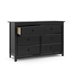 Storkcraft Kenton 6 Drawer Double Dresser (Black) – Dresser for Kids Bedroom, Nursery Dresser Organizer, Chest of Drawers for Bedroom with 6 Drawers, Universal Design for Children’s Bedroom