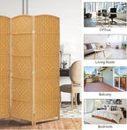 Rose Home Fashion Room Divider, 6 ft Tall Room Dividers and Folding Privacy Screens, 16in Privacy Screen 8 Panel Light Beige Space Temporary Wall Foldable Partition Separation