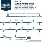 Joiedomi Clear Christmas String Lights Indoor,450(3x150) Mini Warm White Fairy Light,93.6FT Lighting Decor for Patio Dorm Classroom Bedroom Holiday Wedding Party Garland Birthday Festival,Green Wire