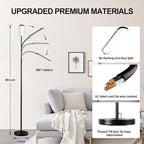 Floor Lamp 2 Pack, 18W 1800LM Bright LED Floor Lamp with 2 Remotes & Works with Smart Plug, Dimmable Timing Eye Caring Standing Reading Floor Lamps for Living Room Bedroom Office