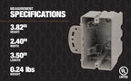 Southwire MSBMMT1G 1 Gang Multi Mount Device Box with Depth Adjustable; Heavy Duty 42lb