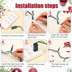 Mudder 200 Count 2.5V Christmas 50/100/150/200 Count Mini Incandescent Wire String Lights Replacement Bulbs Indoor/Outdoor Christmas Lights Decorations for Home Xmas Tree(Warm Red)
