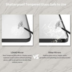 LOAAO 48X30 Inch Black Metal Framed Bathroom Mirror for Wall, Matte Black Bathroom Vanity Mirror Farmhouse, Large Rounded Rectangle Mirror, Anti-Rust, Tempered Glass, Hangs Horizontally or Vertically