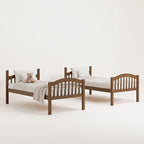 Storkcraft Long Horn Twin-Over-Twin Bunk Bed (Hazelnut)- GREENGUARD Gold Certified, Converts to 2 Individual Twin Beds