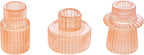 Vixdonos Taper Glass Candlestick Holders Tealight Candle Holders for Table Centerpieces, Wedding Decor and Dinner Party (3 Pcs, Orange Pink)