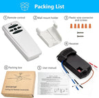 Universal Ceiling Fan Remote Control and Receiver Kit for Hampton Bay Hunter Harbor Breeze, 3-Speed Light Dimmer, Replacement for FAN28R FAN-53T L3H2010FANHD CHQ7078T UC7078T Fan-HD HD5 Kit