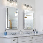 Pregaspor Mirror on Mirror Wall Mirror for Bathroom, 22" x 32" Rectangular Frameless Bathroom Vanity Mirrors for Wall, Polished Beveled Edge Decorative Mirrors for Living Room, Washroom and Bedroom