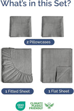Extra Deep Twin Sheet Set - 4 Piece Breathable and Cooling Sheets - Hotel Luxury Bed Sheets Set - Easy Fit - Soft, Wrinkle Free and Comfy Sheets Set - Heathered Grey Sheet Set with Extra Deep Pockets